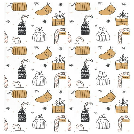 

Interesting Festive Doodles 6-Piece 12x18in Durable Place Mats Heat-Proof and Non-Slip