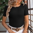 thumbnail image 2 of Sngxgn Women's Fit Stretch Short-Sleeve Crew Neck T-Shirt(Black,S), 2 of 7