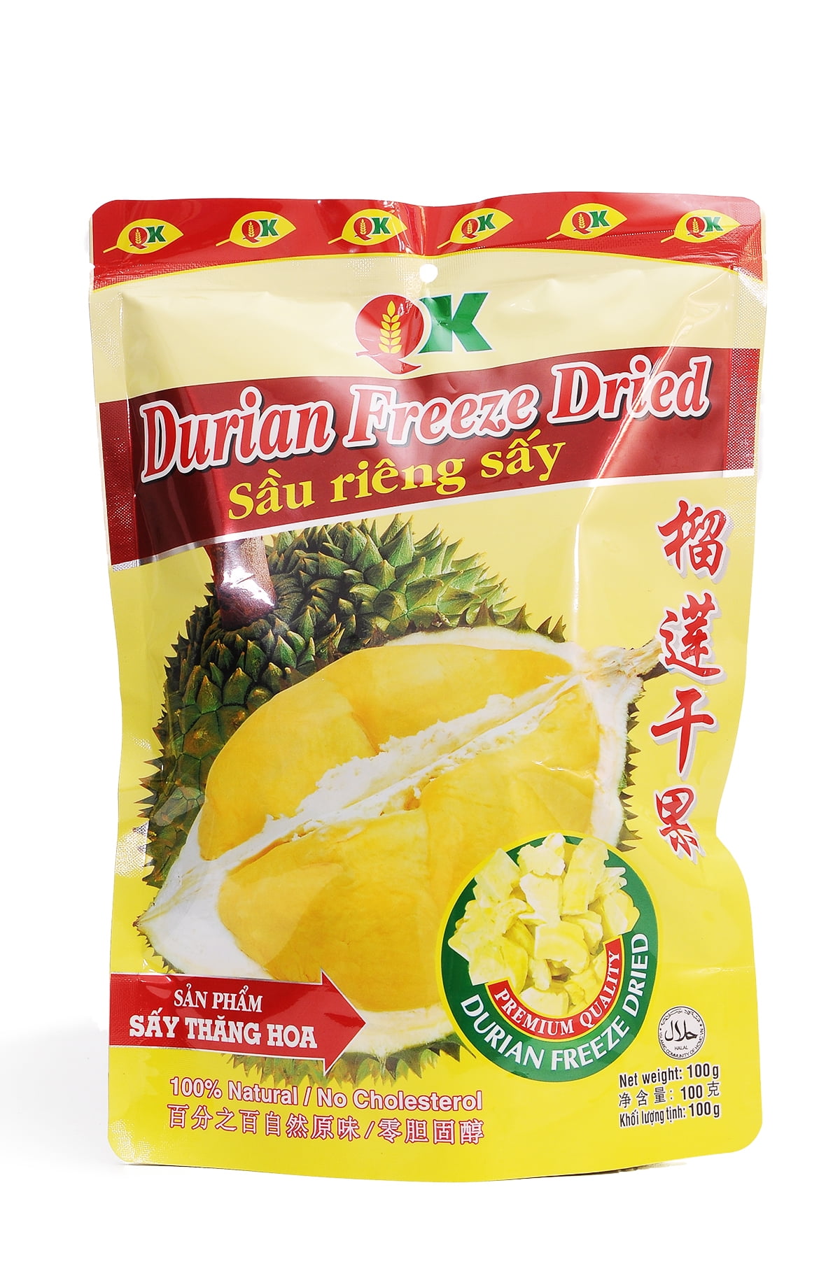 King Fruit Type 2 Vacuum Freeze Dried Durian Fruit 100 Natural/ No