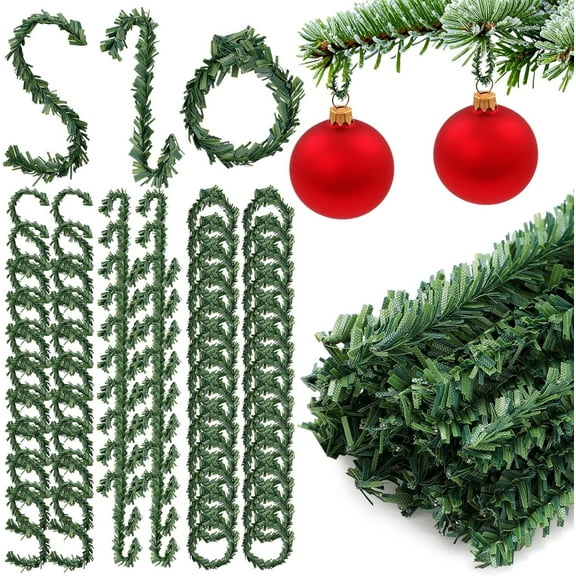 TETOU 100 Pcs 4 Inch Christmas Ornament Hooks, Pine Needles Ornament Hangers String Flexible Twist Ties for Christmas Tree Holiday Party Hanging Decorations