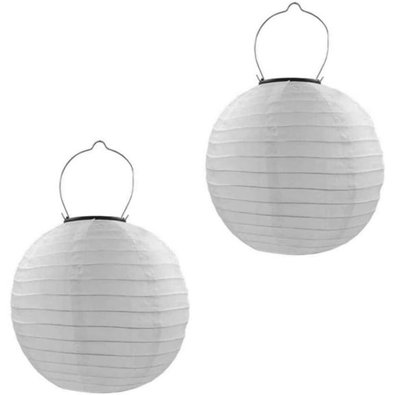 Solar LED Light for Outdoor Decor, Durable Hanging Decoration, Soji Pod Inspired Lantern, Waterproof Nylon Lantern For Garden Yard Patio Wedding (20Cm, White)