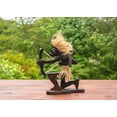 thumbnail image 3 of Handmade Wooden Primitive Tribal Kneeling Archer Funny Statue Sculpture Tiki Bar Handcrafted Unique Gift Art Home Decor Figurine Archery Hand Carved, 3 of 5