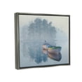 thumbnail image 3 of Stupell Foggy Boat Lake Reflection Landscape Painting Gray Floater Framed Art Print Wall Art, 3 of 6