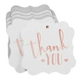 thumbnail image 3 of Inkdotpot Hang Tags Thank You Bridal Shower-Baby Shower-Retirement-Wedding-Birthday Favor Bracket Shape Gift Tags Real Rose Gold Foil Bonbonniere Tag Pack Of 100, 3 of 7