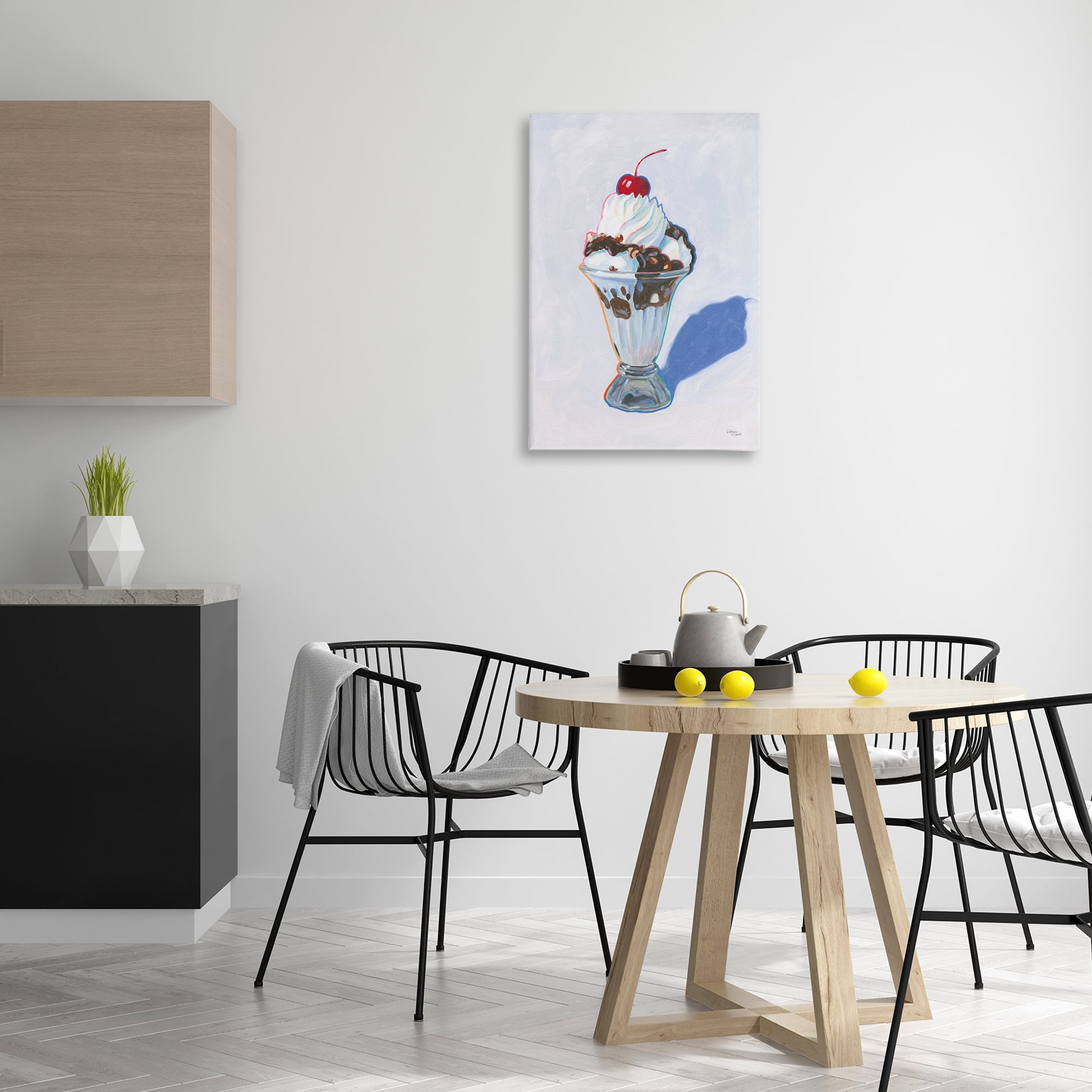 Stupell Industries Ice Cream Sundae Food & Beverage Painting Wrapped Canvas Art Print Wall Art, 20 x 30