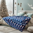 thumbnail image 6 of Christmas Snowman Throw Blanket | Blue Holiday Christmas Fleece Blanket | Soft, Plush, Warm Winter Cabin Throw, 50x60 (Blue Christmas), 6 of 6