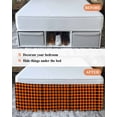 thumbnail image 7 of Farm Buffalo Plaid Wrap Around Bed Skirts for California King Bed 18" Drop,Bed Skirt with Adjustable Elastic Belt Dust Ruffle Bed Valance for Bedroom Hotel Orange Black Checkered Bed Frame Cover, 7 of 7