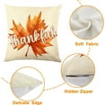 thumbnail image 3 of 4 Pack Fall Pillow Covers Decoration,18x18in Farmhouse Orange Maple Leaf Thanksgiving Throw Pillows Cushion Case Couch Decor for Autumn Home Outdoor Decorations, 3 of 6