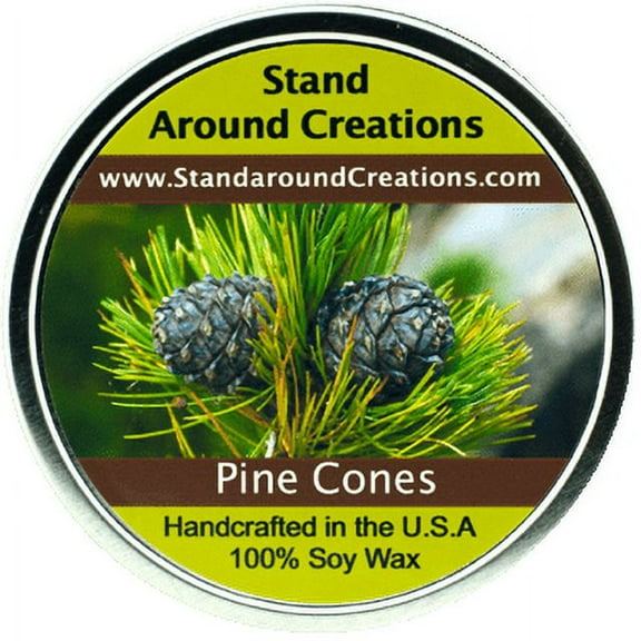 PINE CONES TIN 16-OZ. ALL NATURAL SOY CANDLE