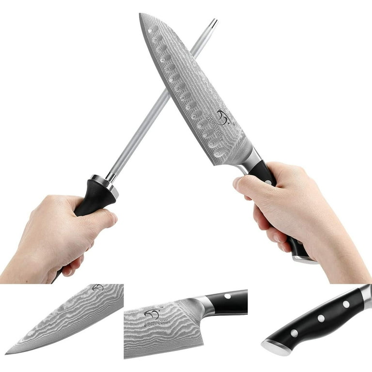 Nanfang Brothers NF-D0601T Silver Black 9 Piece Kitchen Knife Set With Block
