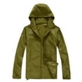 thumbnail image 2 of Harpily Plus Size Coat Women Solid Rain Jacket Outdoor Plus Size Hooded Windproof Loose Coat Water Proof Raglan Cuff Storage Bag Army Green Green M, 2 of 4