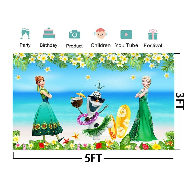 FROZEN ANNA ELSA OLAF PERSONALISED BIRTHDAY PARTY SUPPLIES BANNER BACKDROP  DECOR