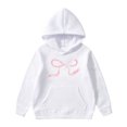 thumbnail image 3 of Gelikeya Big Girls Oversized Hoodies Size 8-10 White Cute Bowknot Graphic Sweatshirts Long Sleeve Pullover Sweater Tops 3-14Y, 3 of 8
