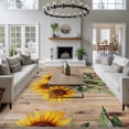 thumbnail image 4 of Summer Sunflower Area&nbsp;Rug 8x10ft Vintage Flower Wooden Board Non-Slip&nbsp;Washable Square&nbsp;Rugs Soft Felt Indoor Floor Mat for Bedroom Kitchen Living Room Bathroom, 4 of 9