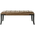thumbnail image 6 of SAFAVIEH Tyler Rustic Curved Leather Tufted Bench, Saddle, 6 of 11