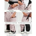 thumbnail image 4 of Ski Jumpsuit for Women Thickened Fleece-Lined Pants Windproof Ski Pants Long Overalls with Suspenders Pink L, 4 of 7