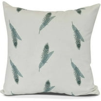 Feather Stripe Floral Print Pillow