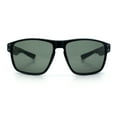 thumbnail image 4 of Mens Glass Lens Classic 90s Rectangle Sport Horrn Rim Sunglasses Shiny Black, 4 of 8
