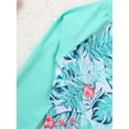 thumbnail image 6 of MSemis Kids Girls Beachwear Sun Protection Rash Guard Shirt Bikini Set Green Palm Leaf 12, 6 of 7