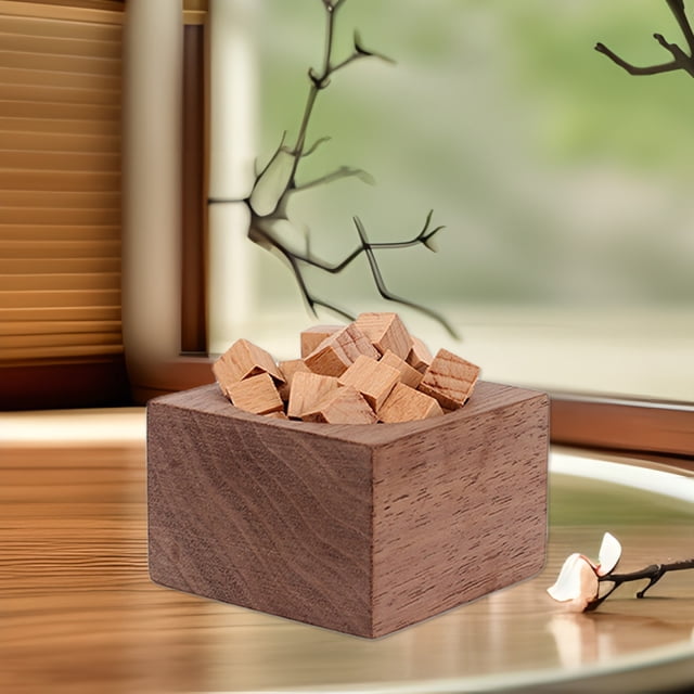 Wooden Aromatherapy Diffuser Ornament Natural Walnut Reed Essential Oil Holder for Home, Bedroom, or Car Interior