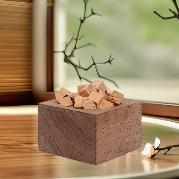 Wood Aromatherapy Ornament | Walnut Beech Solid Wood Sphere | Long Lasting Perfume Spreader | Home Decor | Car Decoration | Portable Air Purifier | 2.12x2.12x1.42 in | 1 Piece
