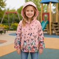 thumbnail image 2 of Sewkxo Toddler Rain Jacket Waterproof Hooded Rain Coats for Girls Windbreaker Outwear,Purple Pink 140, 2 of 6