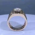 thumbnail image 2 of 12 mm Round Cut Simulated Diamond Solitaire Bezel Set Men's Engagement Wedding Ring 14K Rose Gold Finish 925 Sterling Silver Gift For Him, 2 of 2