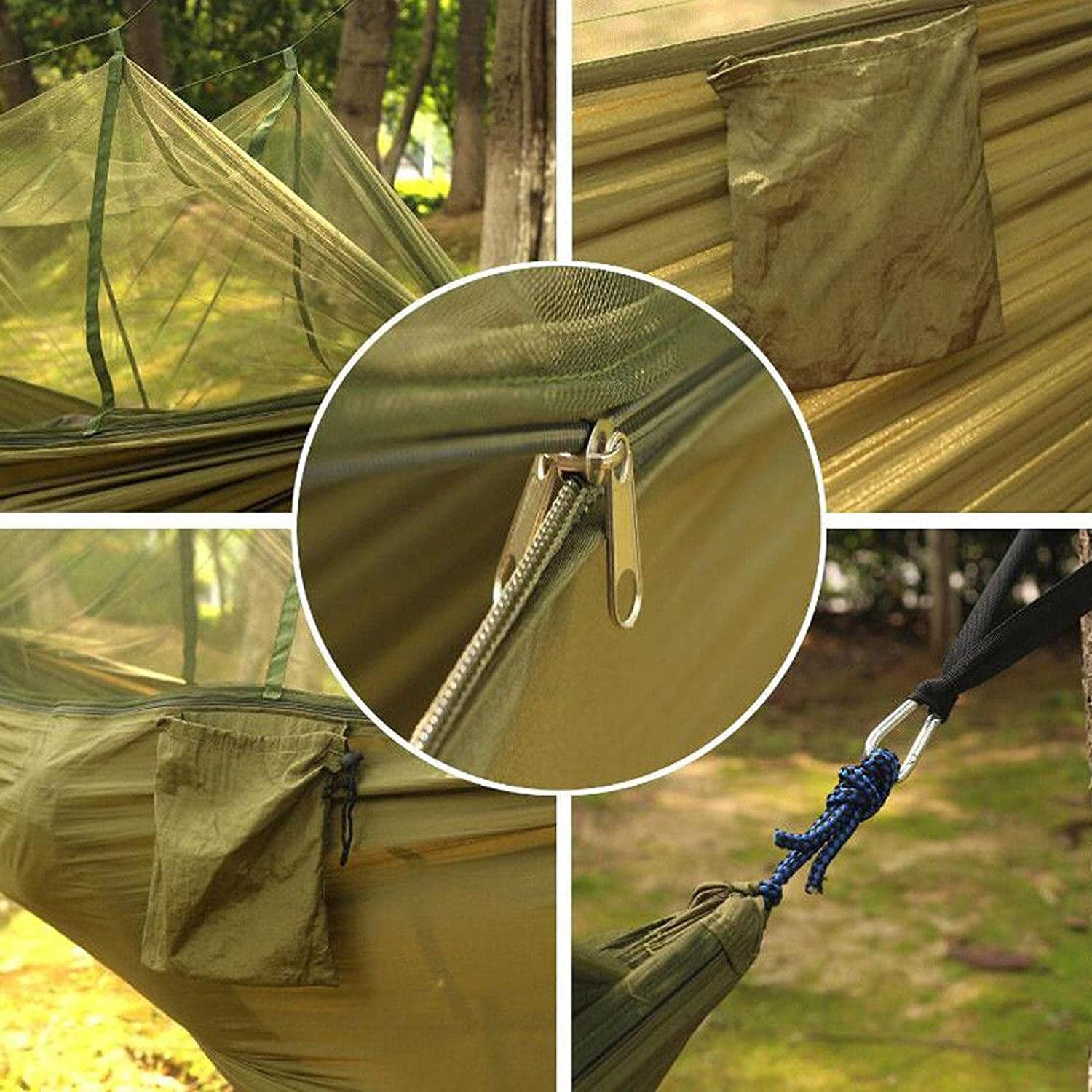 2 Person Hammocks with Net, Waterproof Lightweight Portable Hammock for Hiking Outdoor Travel Beach Backyard