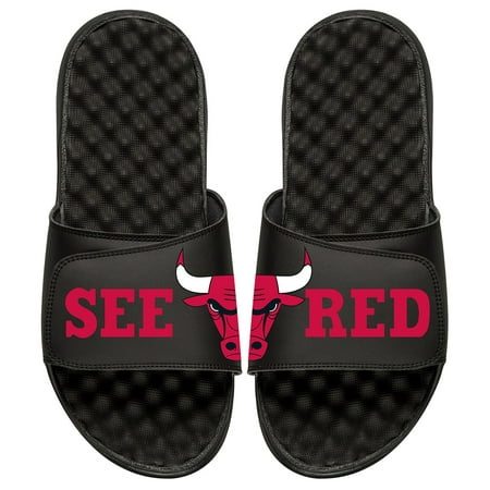 

Men s ISlide Black Chicago Bulls Team Slogan Slide Sandals