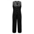 thumbnail image 4 of GILIGEGE Women Wide Leg One Piece Jumpsuit Sleeveless Loose Baggy Dressy Button Down Romper Casual Summer Outfits with Pocket Linen Overalls for Women Loose Baggy Romper Summer Outfits with Pocket, 4 of 5