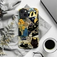 thumbnail image 6 of Artistic Black Cat Collage Phone Case, Vintage Paper, Stars, and Yellow Flowers Design, Unique iPhone Cover for iPhone 17 16 15 14 13 12 11 Pro Plus Mini, 6 of 6