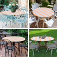 thumbnail image 6 of muroi Round Fitted Tablecloth with Elastic Edge, 100% Waterproof Oil Proof Plastic Table Cover, Vinyl Flannel Backed Tablecloth Fits 36"-44" Round Tables for Dinner, Outdoor, Picnic, Lemon, 6 of 6