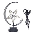 thumbnail image 1 of Lámpara de estrella de arte del hierro, hilo de algodón bobinado, lámpara de mesita de noche romántica, Luz de mesa decorativa LED, fuente de alimentación USB, 1 of 14