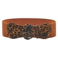 thumbnail image 2 of Only Moment Brown Leopard Belts for Women Leather Belt Elastic Band+Alloy Buckle Stretchy Thin Belt for Dress Jeans One Size, 2 of 4