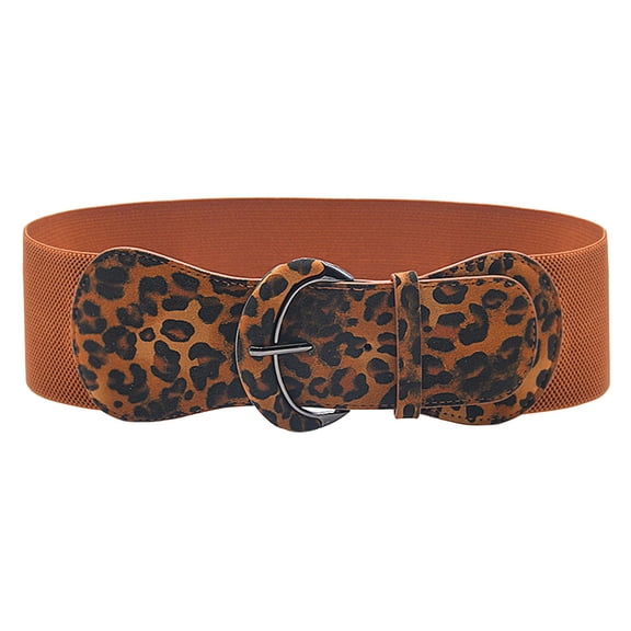 Belt for Women Durable Versatile Decoration Dress Coat Elastic Fashion Waist Belt Brown