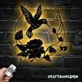 thumbnail image 3 of Craftnamesign Custom Hummingbird Metal Wall Art LED Light, Custom Hummingbird Lover Name Sign, 3 of 5