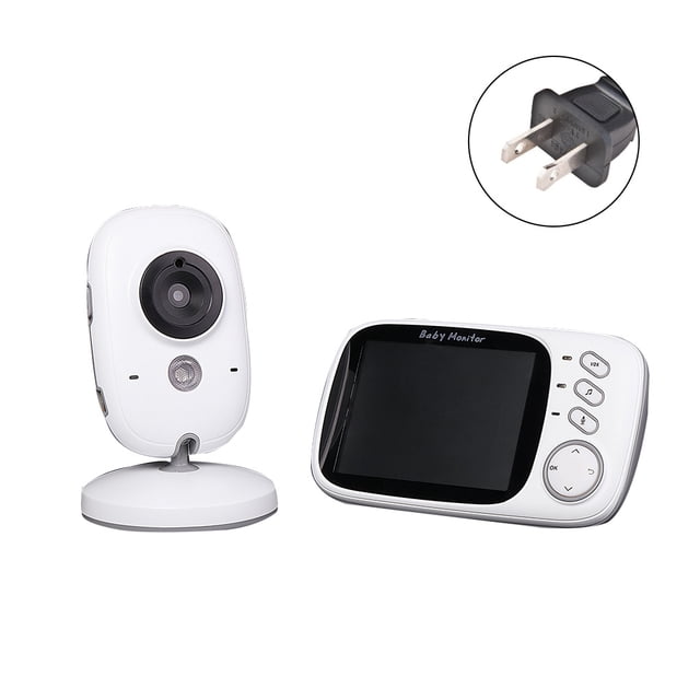 Cámara de video inalámbrica para bebés 3.2 pulgadas de alta resolución Temperatura de vista nocturna Cámara de seguridad de conversación de audio de 2 vías Enchufe de EE. UU. kenally EL1704-01B