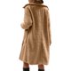 thumbnail image 4 of Abrigo y chaquetas informales de manga larga sin capucha para mujer, abrigo polar cálido de invierno con solapa y manga larga, color liso, con bolsillos y botones, largo medio, blusa para mujer, 4 of 7
