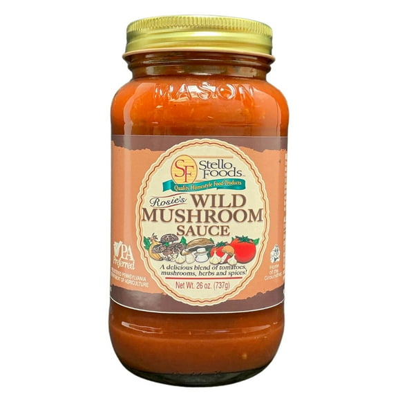 Stello Foods - Rosie's Wild Mushroom Spaghetti Sauce 25 oz, PA Preferred, Low Fat, Low Sodium, Cholesterol Free, Vegetarian