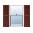 thumbnail image 1 of 12"W x 31"H Lifetime Vinyl, Custom Straight Top Center Mullion, Open Louver Shutters, w/Shutter-Loks (Per Pair), Burgundy Red, 1 of 12