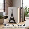 thumbnail image 3 of REGALWOVEN Decorative Metal Bookends with Hollow Tree Design, Book Ends Shelves, Non-Skid Bookshelf Black Eiffel Tower Bookend 7.9"L x 4.3"W x 6.7"H, 3 of 5
