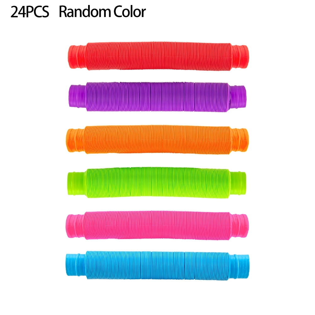 24pcs/set Pop & Play Tubes Sensory Toy 6 Color 24 Pack Educational ...