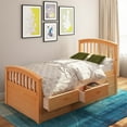 thumbnail image 2 of Private Jungle Solid Wood Twin Size Bed with Storage, Platform Bed with 6 Drawers-Oak, 2 of 9