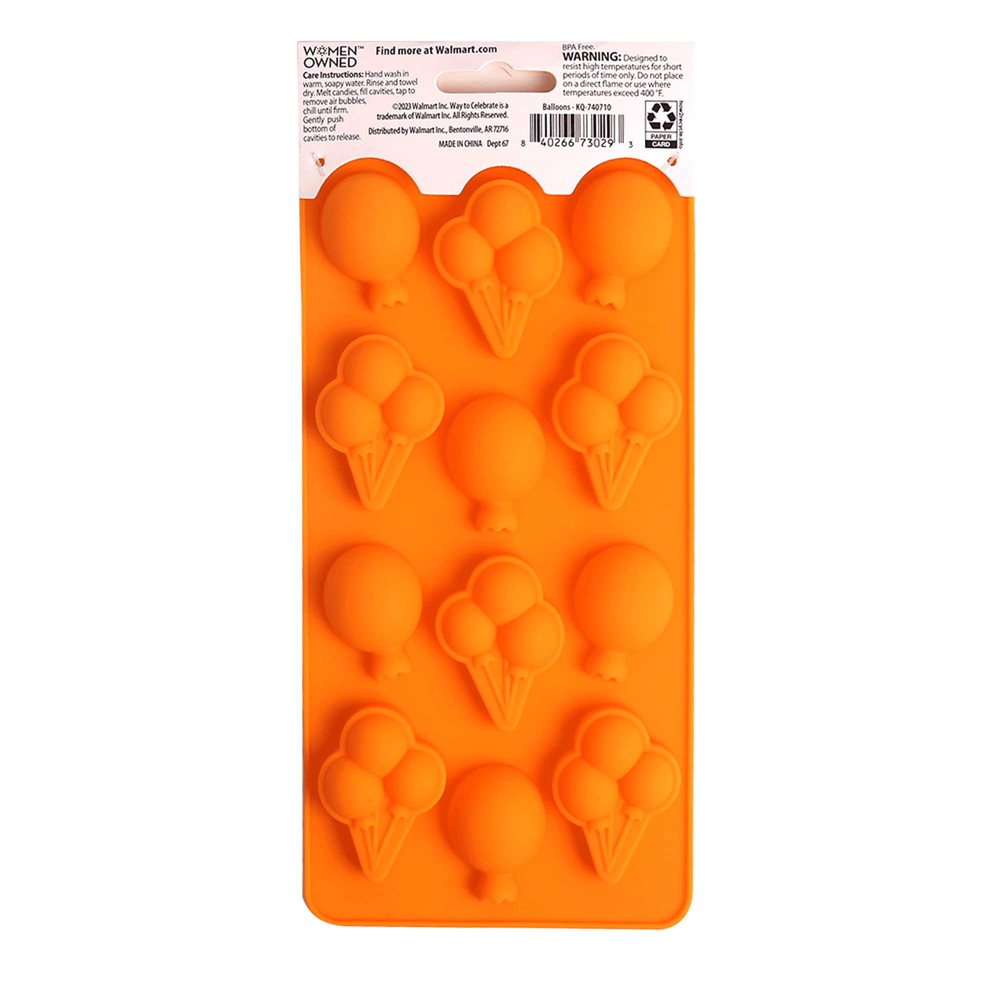 (2 pack) Way to Celebrate Balloon Candy Silicon Mold, 8 x 4 inch Candy Mold