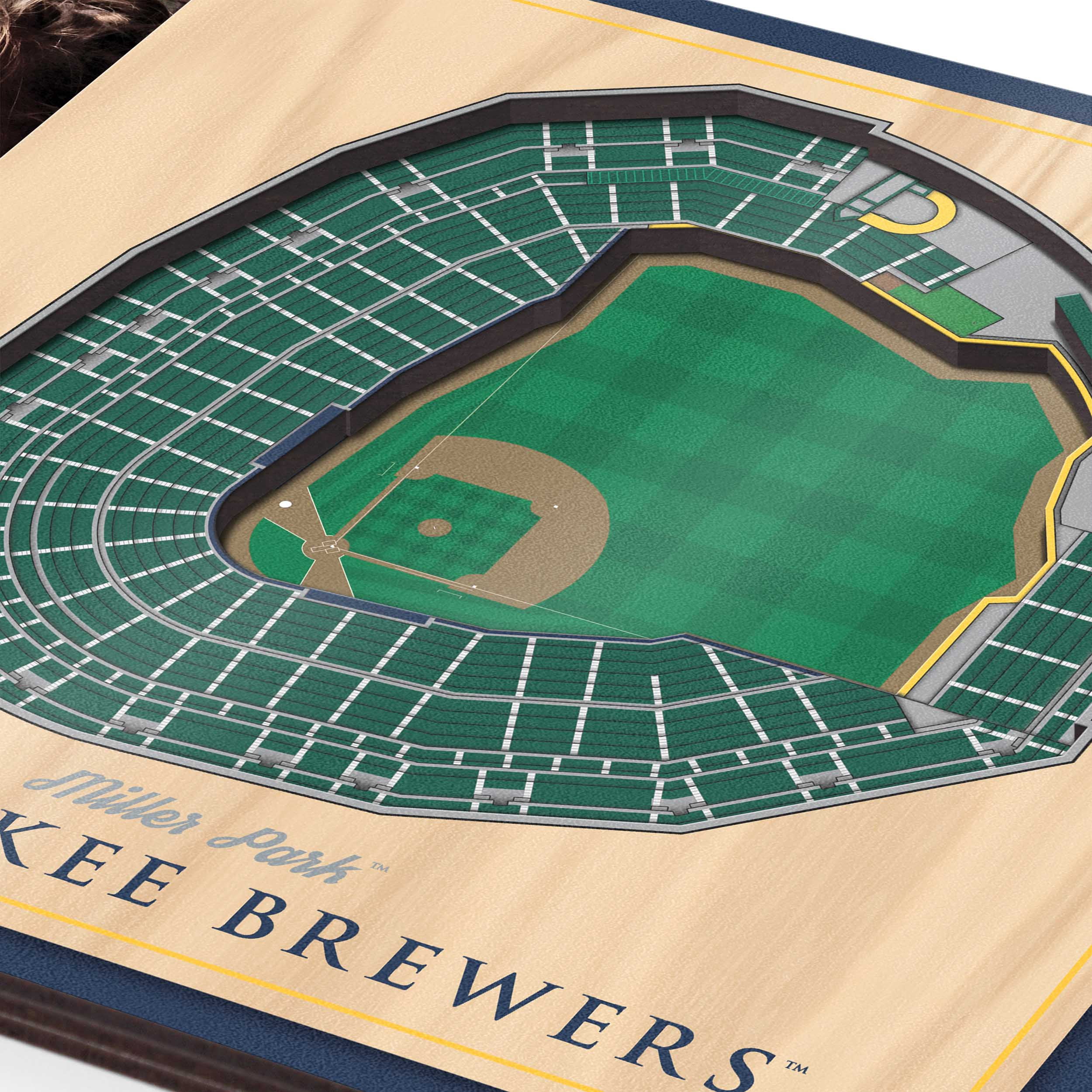 YouTheFan MLB Milwaukee Brewers 3D StadiumView Picture Frame
