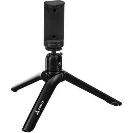 UPC: 0026196351009 | VESTA TT1 Aluminum Table Top Tripod with Smartphone Holder Black Pearl