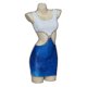 thumbnail image 3 of 2023 Movie Pretty Woman Julia Roberts Cosplay Vivian Ward Sexy Blue Bare Waist Tie-dye Cutout Dress, 3 of 4