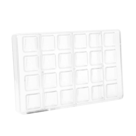 Greyas CM 3919 Louis Amado Clear Polycarbonate Chocolate Mold Candy Mould with 24 Christmas-Tree-on-Sloping-Square Cavities, Each 30mm x 30mm x 15mm High