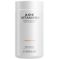 thumbnail image 1 of Suplemento Codeage Vitamin ADK, 180 cápsulas, suministro para 6 meses, 1 of 9