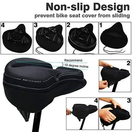 Comfortable Exercise Bike Seat Cover Daway C6m Large Wide Soft Memory Foam Padded Bicycle Saddle Cushion For Women Canada - Cycle Seat Padded Cover